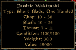 Daedric Wakizashi